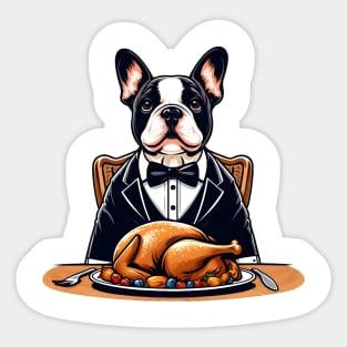 French Bulldog Thanksgiving Sticker